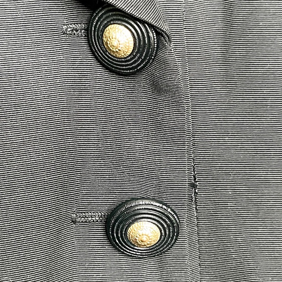 90s Amoretti Button Front Dress with Gold Detailing | Vintage Amoretti Black Dre - Picture 6 of 8